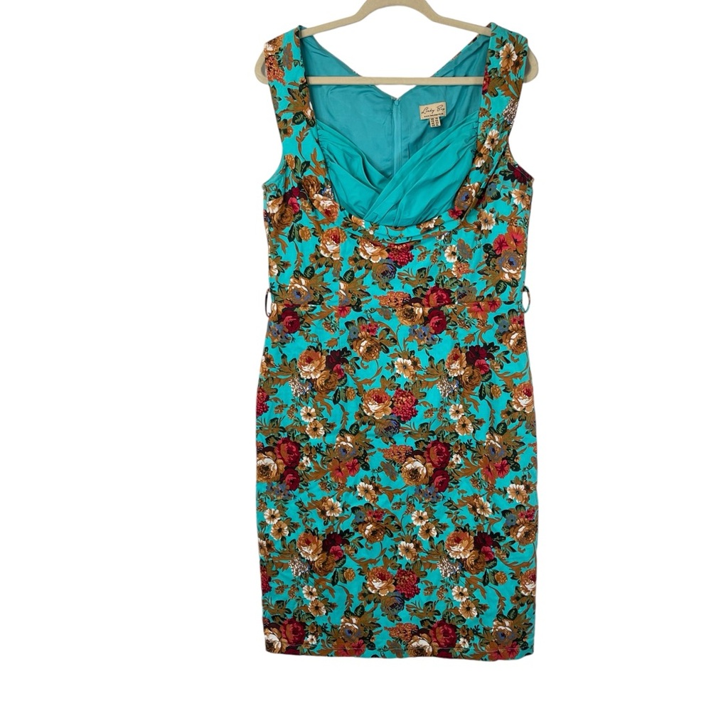 Lindy Bop Ophelia Floral Print pencil Dress Retro Retro MIDI pinup dress.